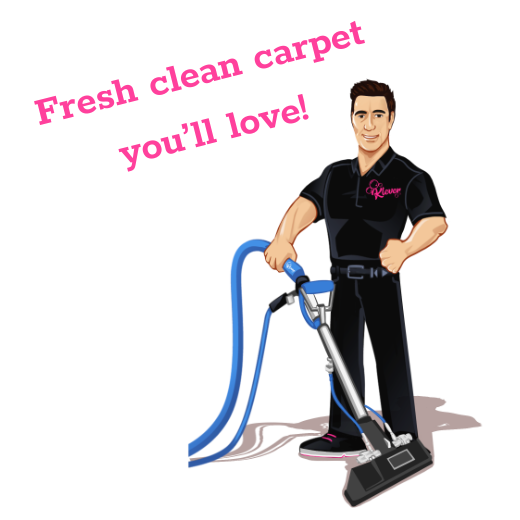 Klever Carpet Cleaning Mascot with slogan