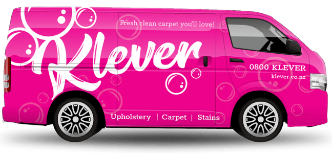 van magnet (1) Klever branded pink carpet cleaning van